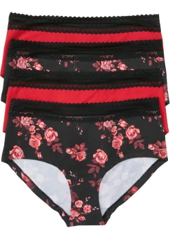 Hot Braga con encaje y algodón orgánico (4 unidades) Mujer Ropa Interior De Algodón|Bragas