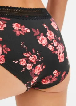 Hot Braga con encaje y algodón orgánico (4 unidades) Mujer Ropa Interior De Algodón|Bragas