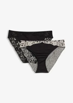 Online Braga de encaje bicolor (2 unidades) Mujer Lencería|Bragas