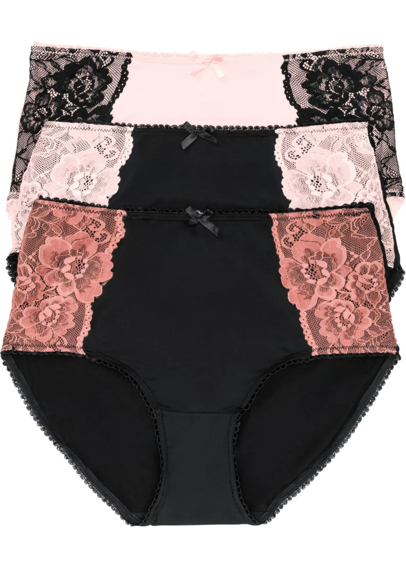 Clearance Braga de microfibra con encaje (3 unidades) Mujer Bragas