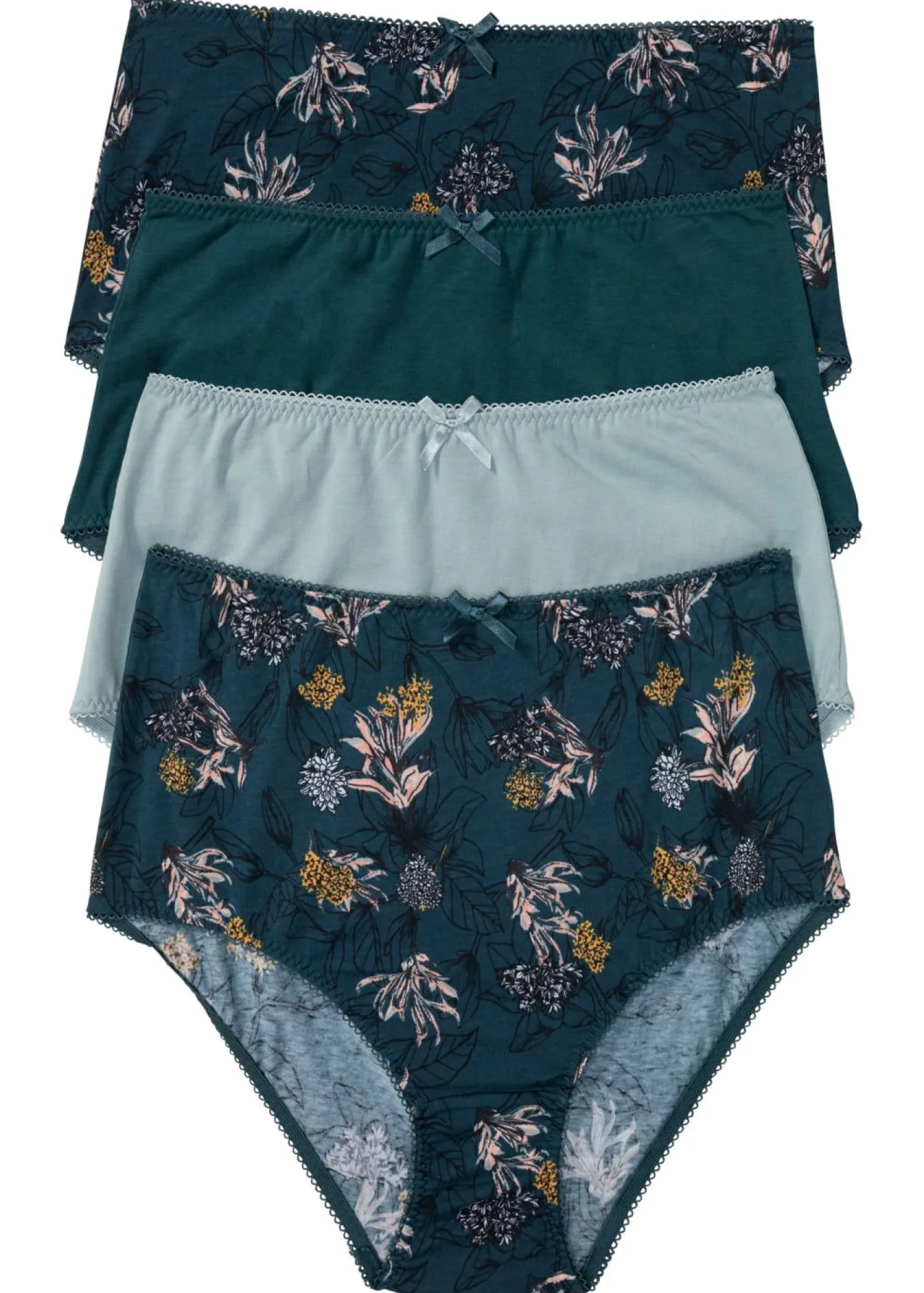 New Braga de talle alto con algodón orgánico (4 unidades) Mujer Ropa Interior De Algodón|Bragas