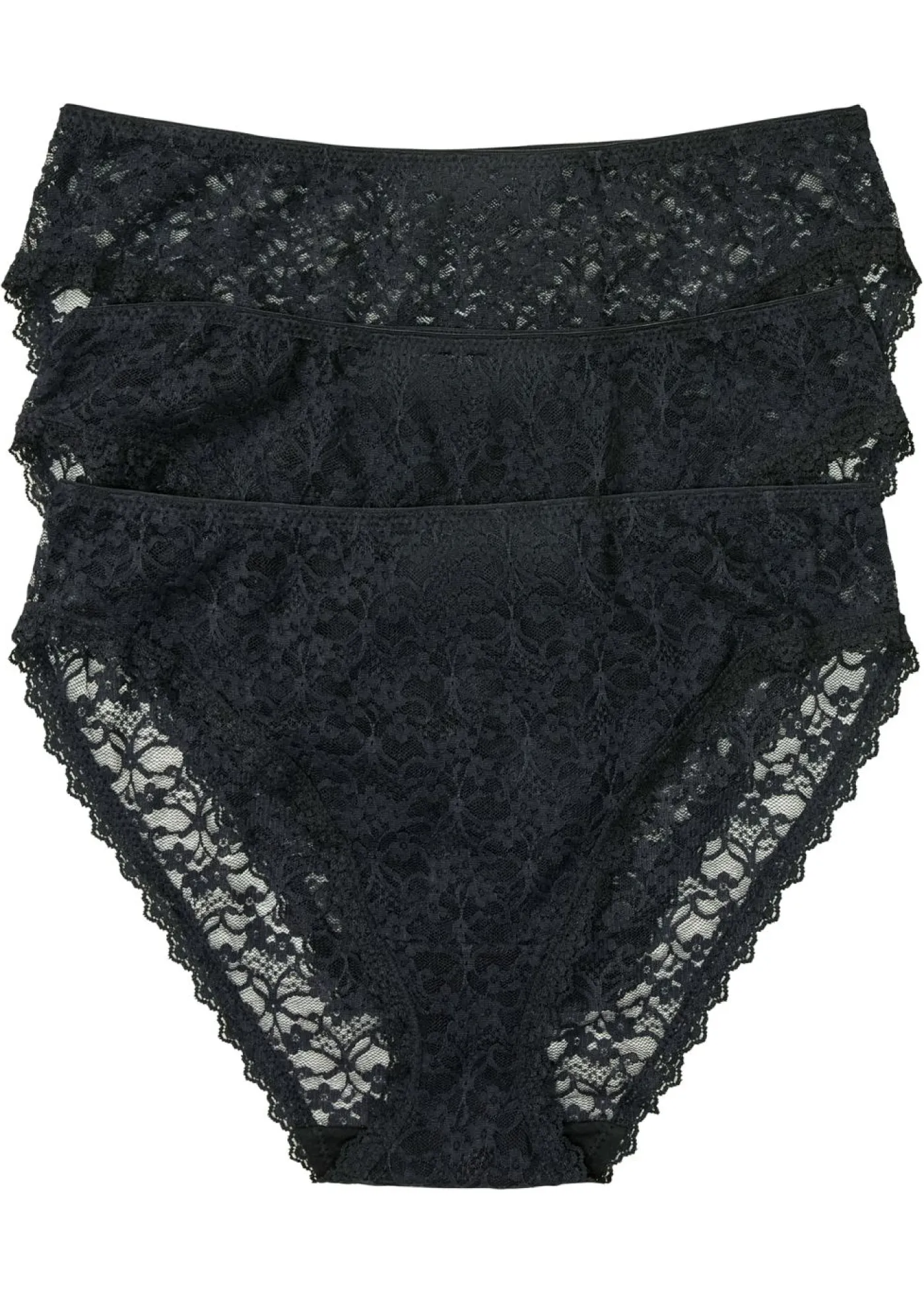 Clearance Braga de talle alto de encaje reciclado (3 unidades) Mujer Bragas