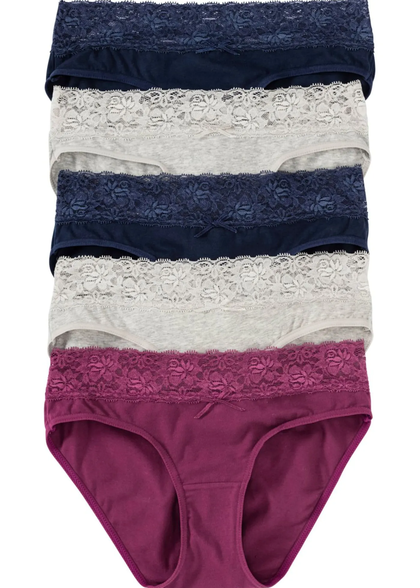 Clearance Braguita (5 unidades) con encaje Mujer Ropa Interior De Algodón|Bragas