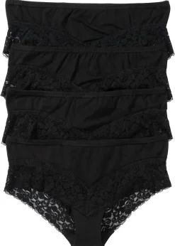 Braguita con encaje (4 unidades) Mujer Ropa Interior De Algodón|Bragas