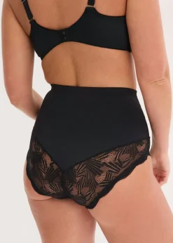 Sale Braguita con encaje y efecto moldeador medio Mujer Ropa Interior Moldeadora|Bragas