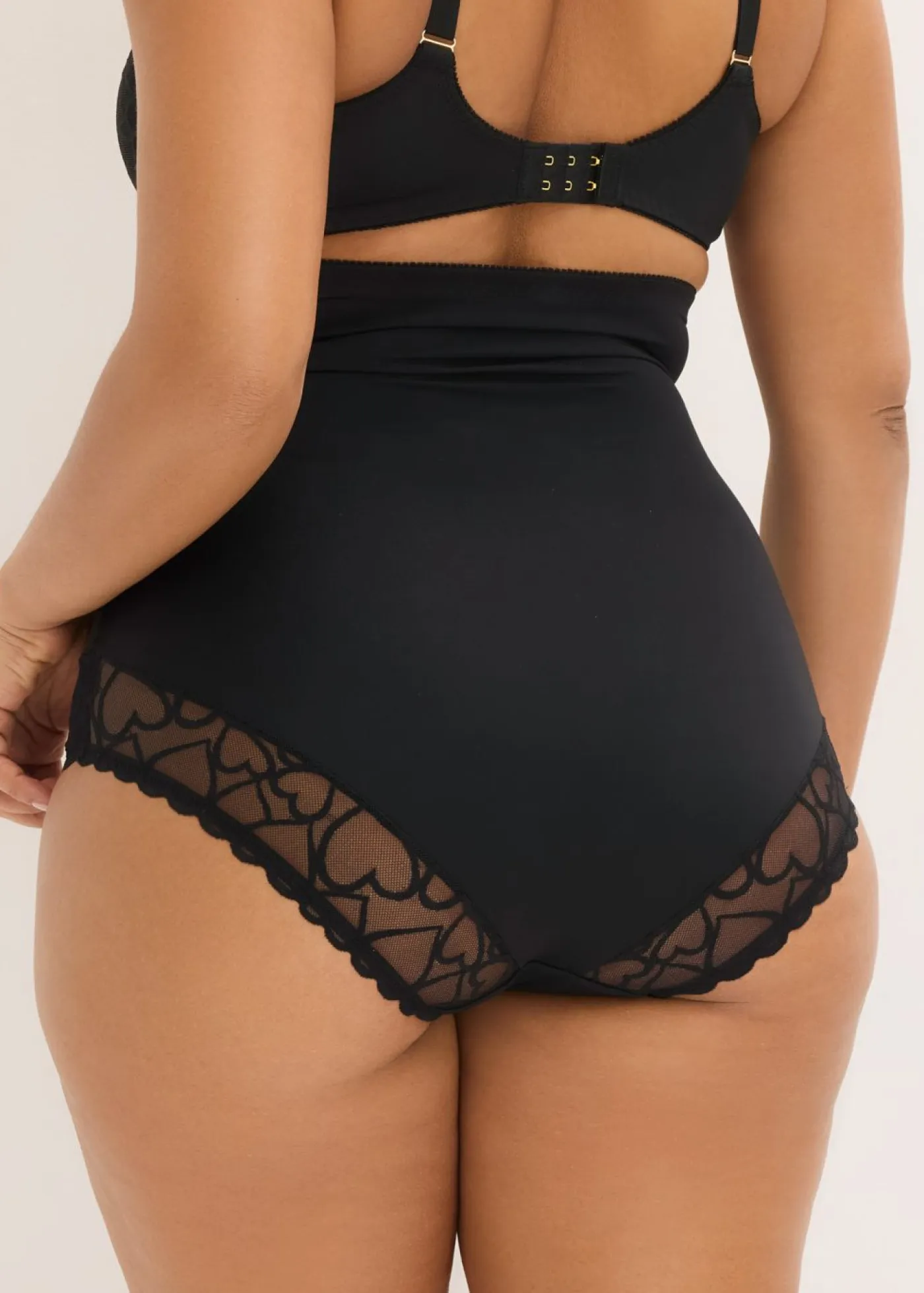 Hot Braguita con fuerte efecto moldeador y encaje de corazones Mujer Ropa Interior Moldeadora|Bragas