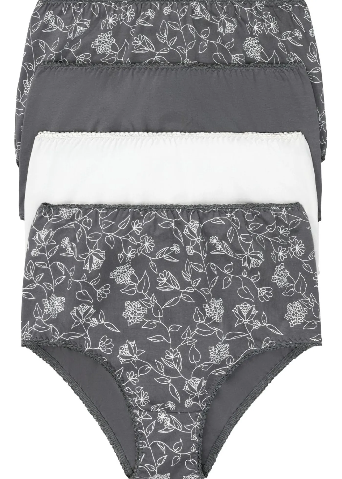 Hot Braguita de talle alto (4 unidades) con agradable algodón Mujer Ropa Interior De Algodón|Bragas