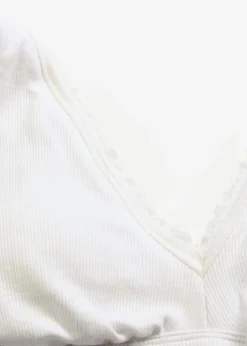 Bralette acolchado sin aros de canalé con algodón orgánico Mujer Ropa Interior De Algodón|Sujetadores