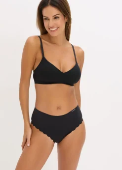 Online Bralette acolchado sin aros de algodón orgánico de canalé Mujer Ropa Interior De Algodón|Sujetadores