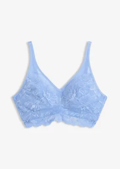 Best Bralette con encaje de flores y malla Mujer Sujetadores