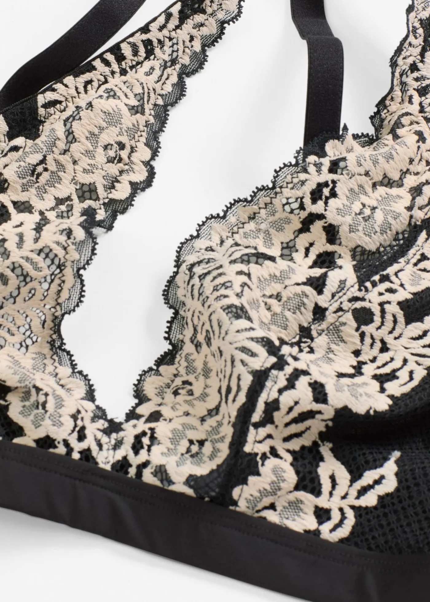 Sale Bralette de encaje bicolor Mujer Sujetadores