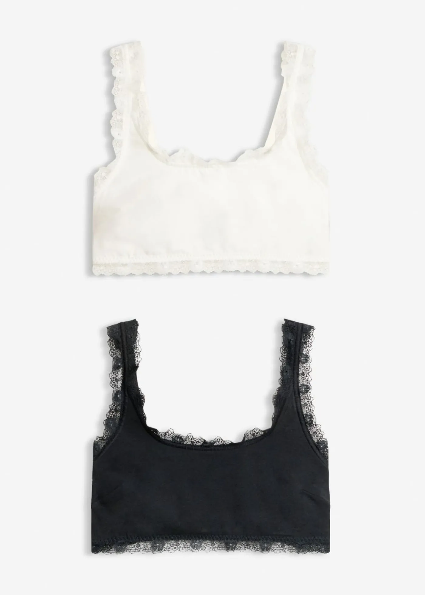 Clearance Bustier de algodón orgánico y encaje (2 unidades) Mujer Ropa Interior De Algodón|Sujetadores