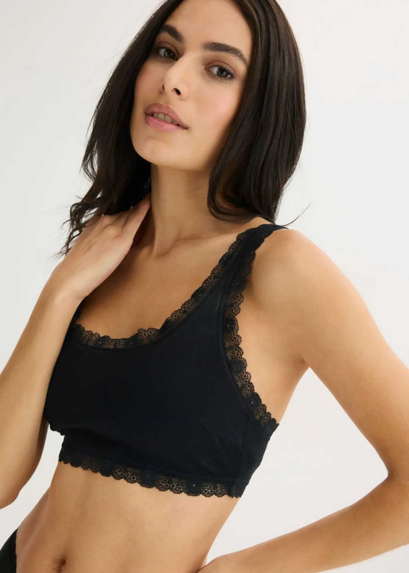 Clearance Bustier de algodón orgánico y encaje (2 unidades) Mujer Ropa Interior De Algodón|Sujetadores