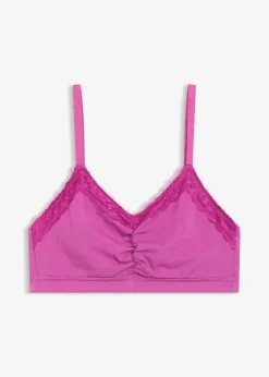 Hot Bustier de algodón orgánico y encaje Mujer Ropa Interior De Algodón|Sujetadores