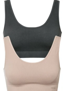 Online Bustier Feel Comfort acanalado y sin costuras (2 unidades) Mujer Sin Costuras|Básicos