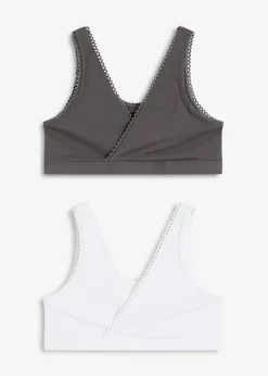 Discount Bustier reversible de algodón orgánico suave (2 unidades) Mujer Básicos|Sujetadores