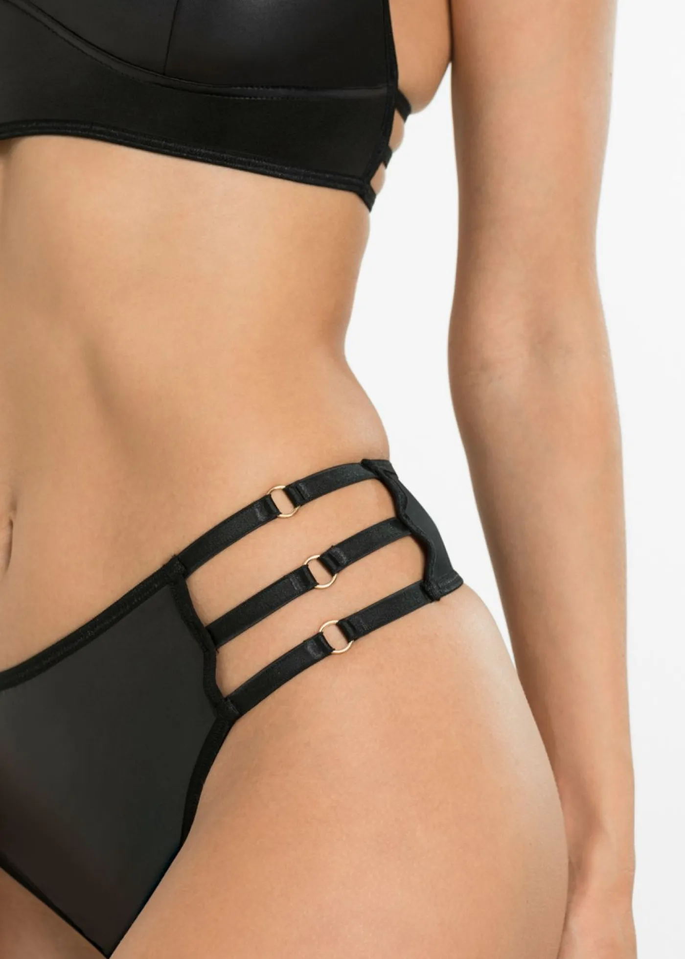 Outlet Bustier y tanga con abertura y efecto mojado (2 piezas) Mujer Lencería Sexy|Sujetadores