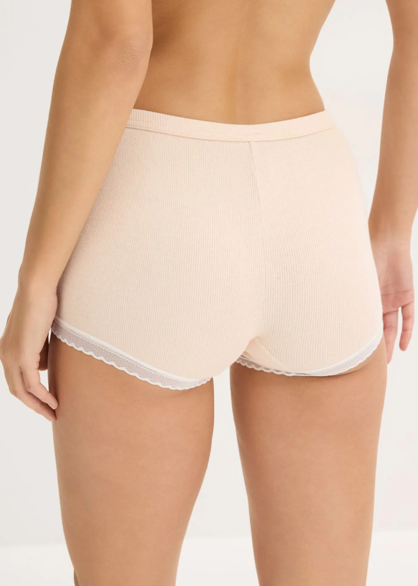 New Bóxers acanalados con encaje para mujeres (4 unidades) Mujer Ropa Interior De Algodón|Bragas