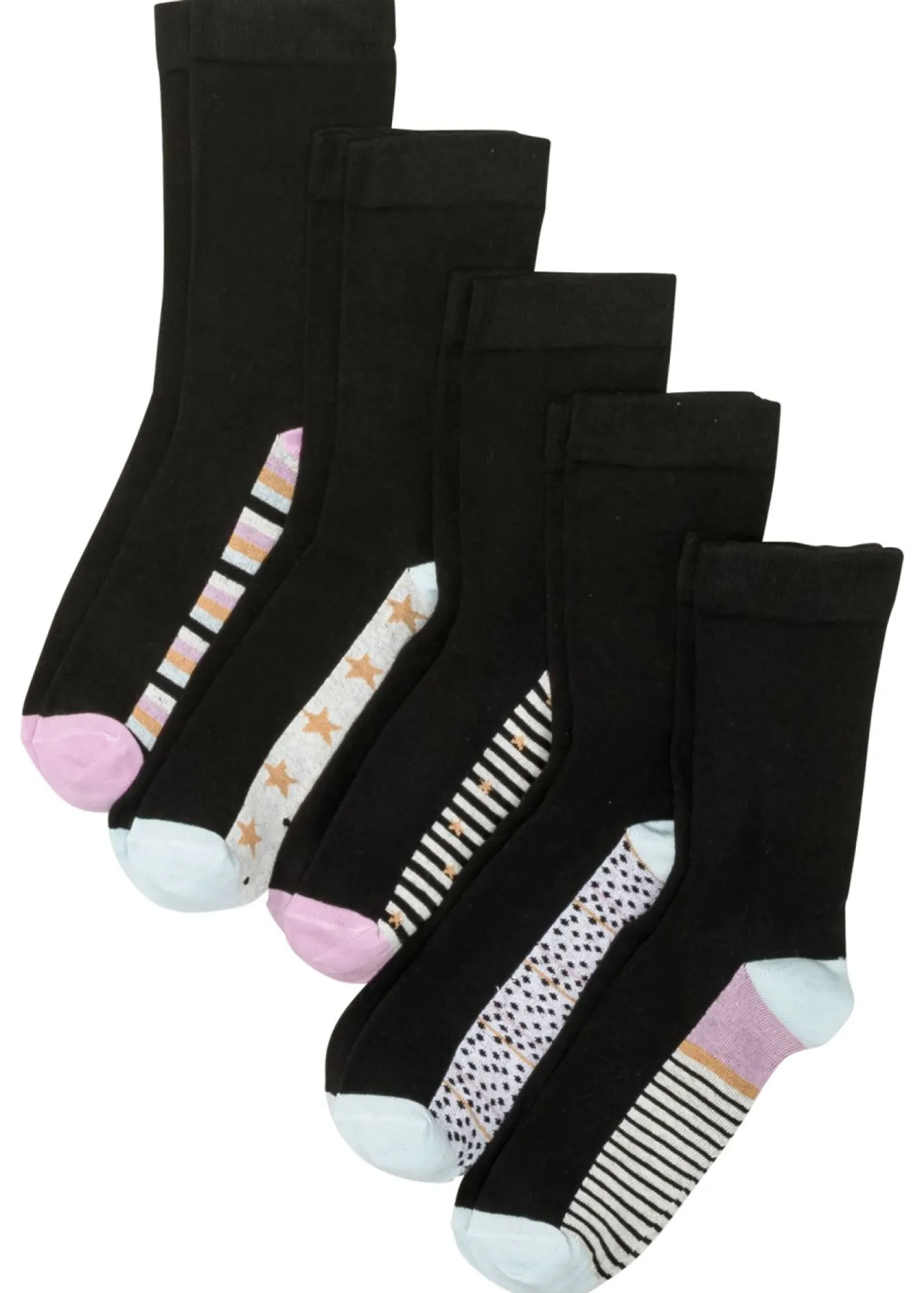 Hot Calcetines con puños sin presión (5 pares) de algodón orgánico Mujer Medias, Panties Y Calcetines