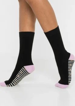Hot Calcetines con puños sin presión (5 pares) de algodón orgánico Mujer Medias, Panties Y Calcetines