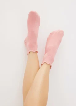 Outlet Calcetines cortos con algodón orgánico y borde ondulado (6 pares) Mujer Medias, Panties Y Calcetines