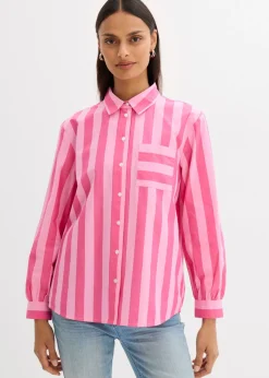 Outlet Camisa de algodón orgánico puro Mujer Camisas Y Blusas|Novedades