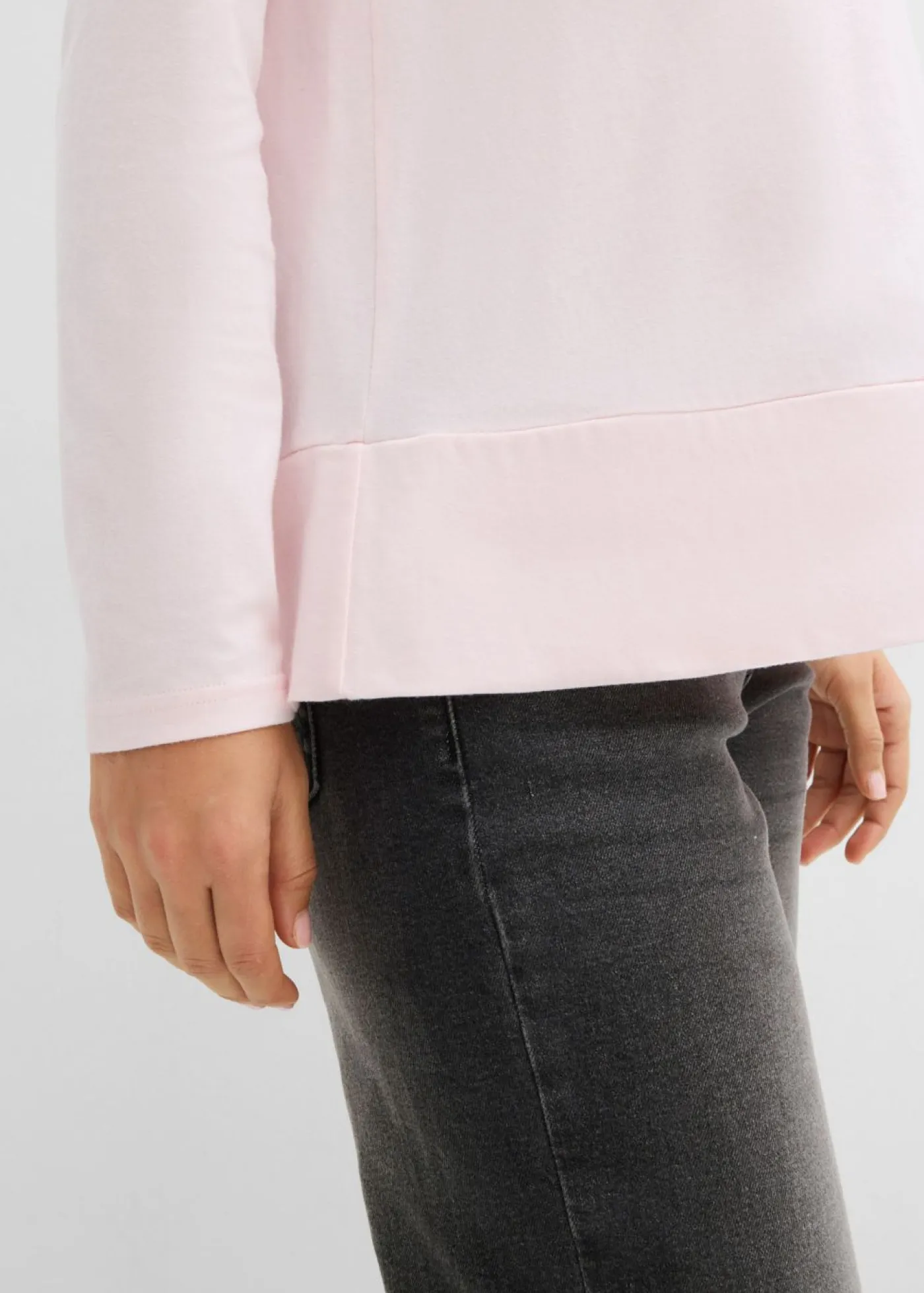 Sale Camisa de algodón orgánico con manga larga Mujer Camisetas|Novedades