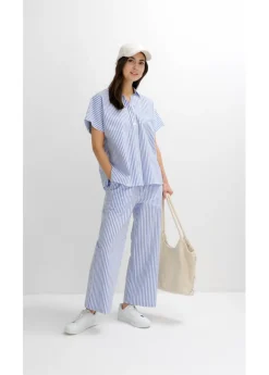 Best Camisa de manga corta estilo milrayas Mujer Camisas Y Blusas