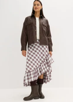 Hot Camisa de piel sintética con efecto desgastado Mujer Camisas Y Blusas