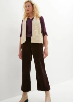 Camisa henley de algodón con botones Mujer Camisetas