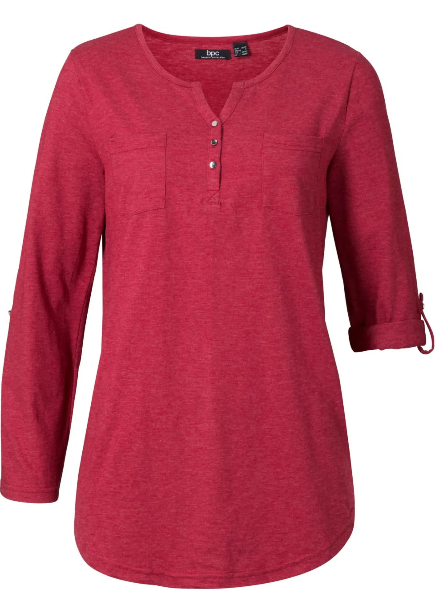 Discount Camisa henley de algodón con botones Mujer Camisetas