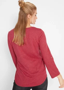 Discount Camisa henley de algodón con botones Mujer Camisetas