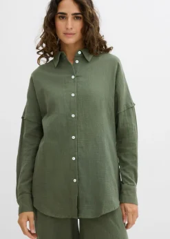 Hot Camisa holgada de muselina ligera Mujer Conjuntos De Ropa|Camisas Y Blusas