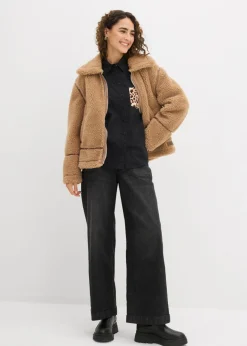Outlet Camisa oversize con bolsillo en contraste Mujer Camisas Y Blusas