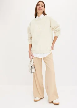 Discount Camisa oversize de algodón con mangas 3/4 Mujer Camisas Y Blusas|Novedades