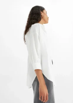 Discount Camisa oversize de algodón con mangas 3/4 Mujer Camisas Y Blusas|Novedades