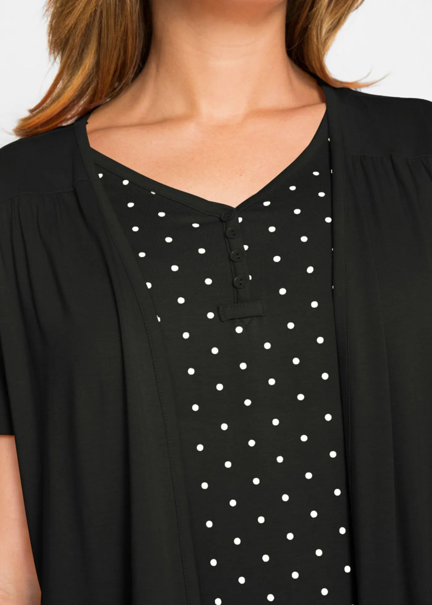 Online Camiseta 2 en 1 con escote en V y manga corta Mujer Camisetas