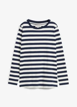 Discount Camiseta a rayas de algodón orgánico puro Mujer Básicos|Camisetas