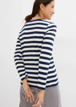 Discount Camiseta a rayas de algodón orgánico puro Mujer Básicos|Camisetas
