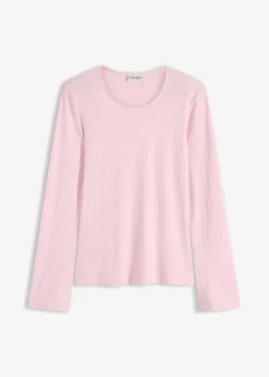 Sale Camiseta acanalada de manga larga Mujer Básicos|Camisetas