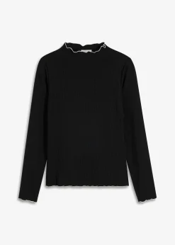 Best Camiseta acanalada de manga larga Mujer Camisetas