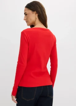 Hot Camiseta ajustada de canalé Mujer Básicos|Camisetas