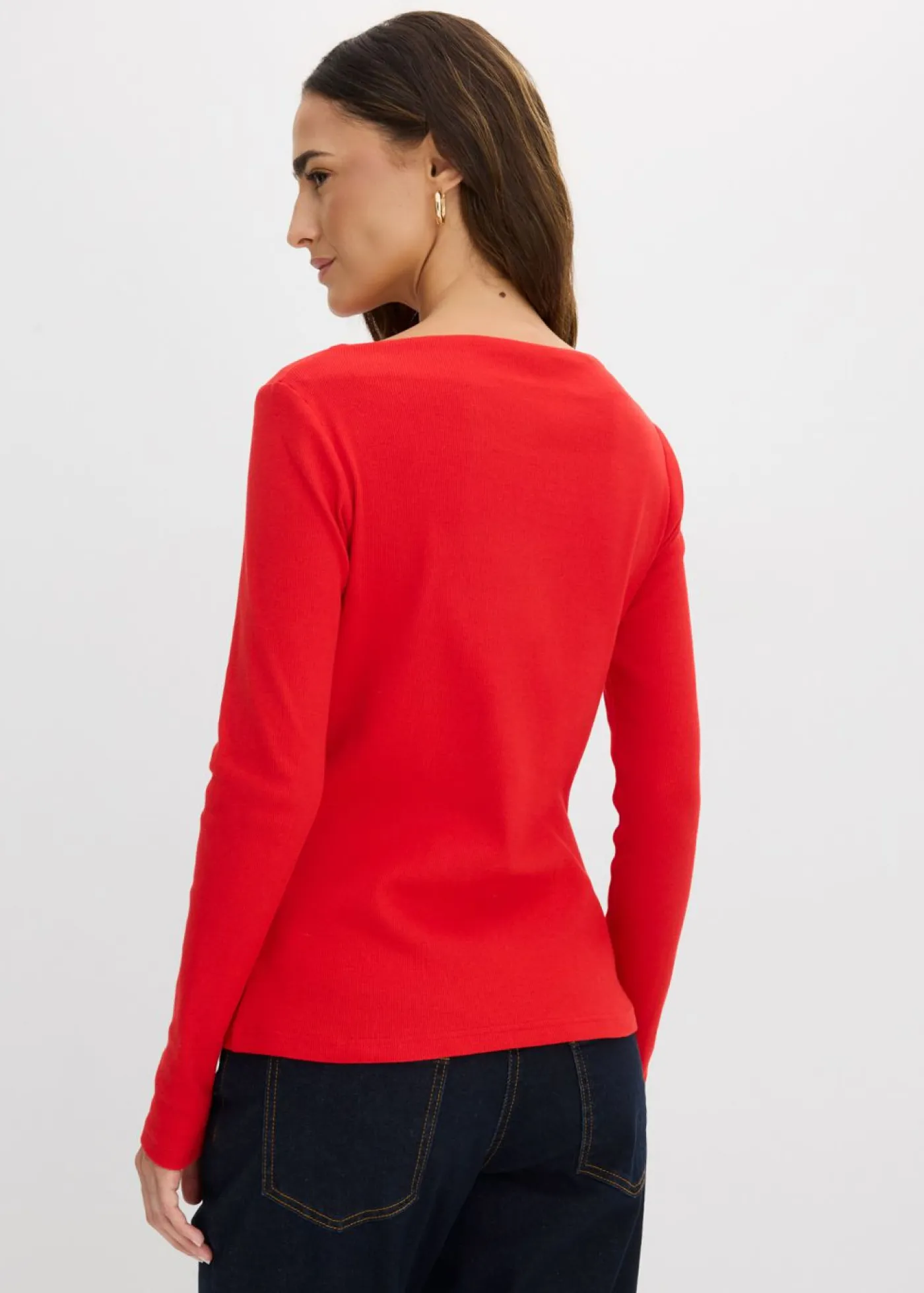 Hot Camiseta ajustada de canalé Mujer Básicos|Camisetas