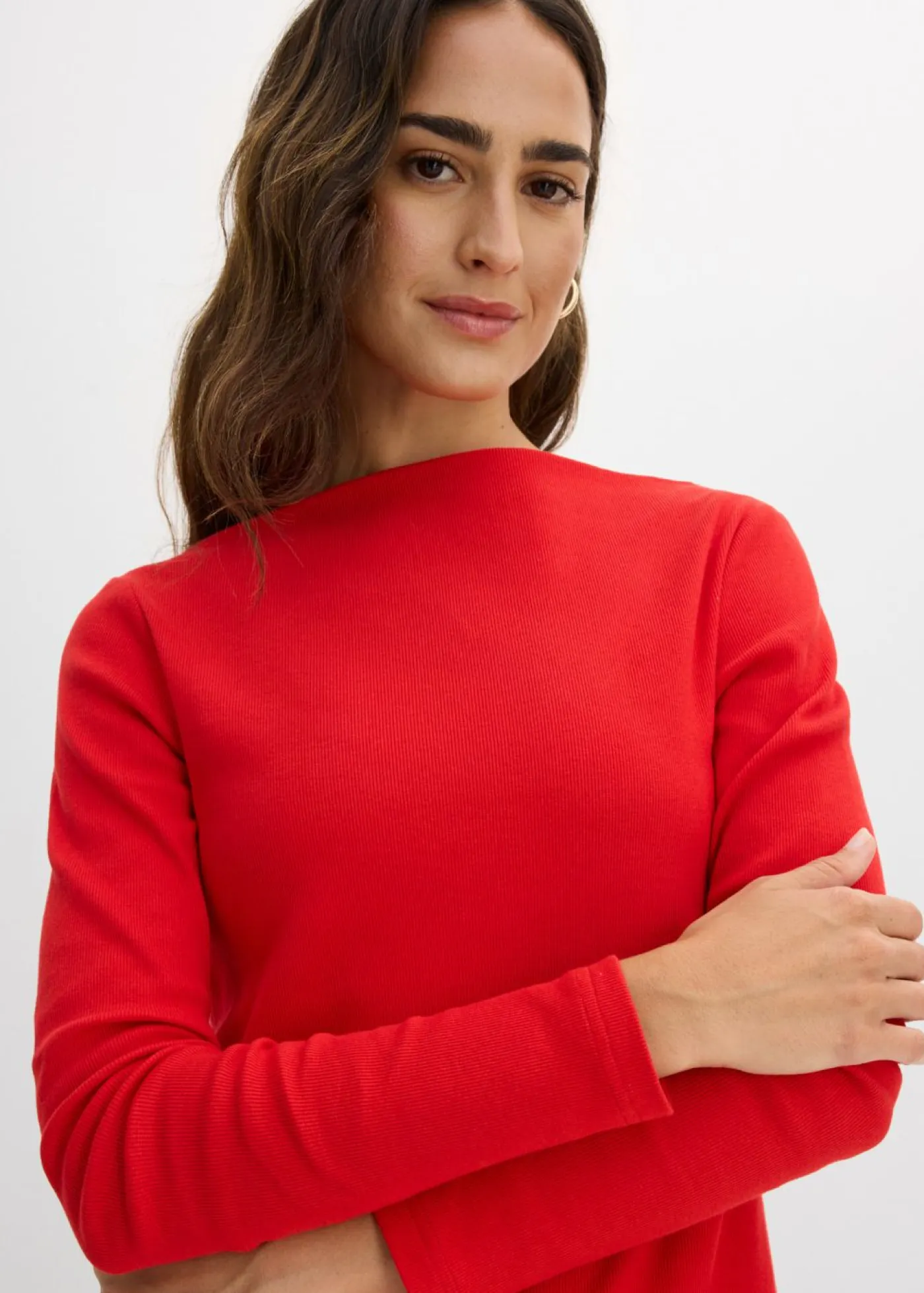 Hot Camiseta ajustada de canalé Mujer Básicos|Camisetas