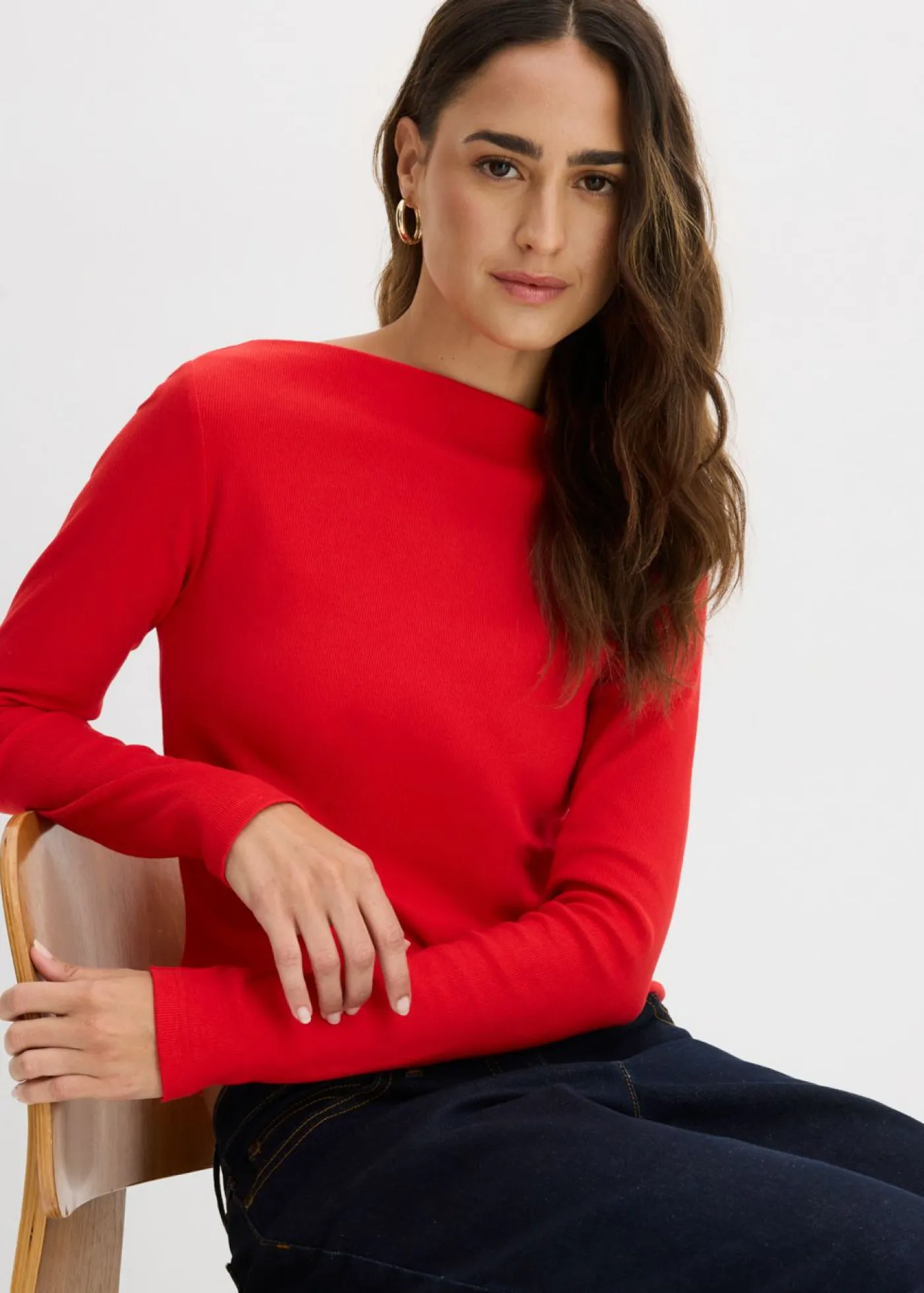 Hot Camiseta ajustada de canalé Mujer Básicos|Camisetas