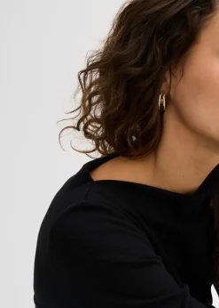 Sale Camiseta ajustada de canalé Mujer Básicos|Camisetas