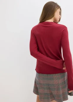 Hot Camiseta ajustada de canalé Mujer Camisetas