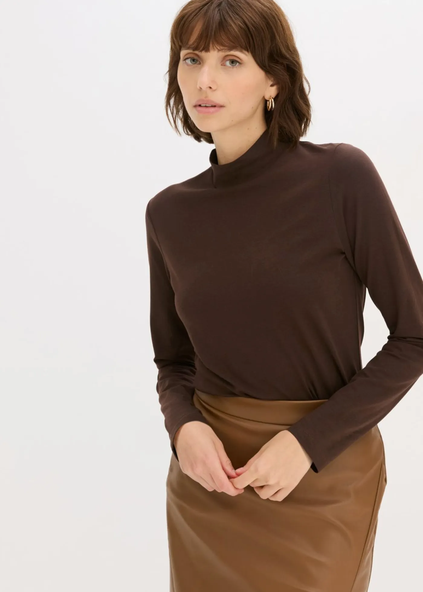 Discount Camiseta ajustada de manga larga Mujer Básicos|Camisetas