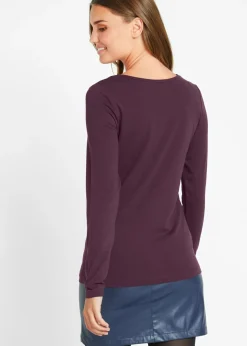 Discount Camiseta ajustada de manga larga Mujer Básicos|Camisetas