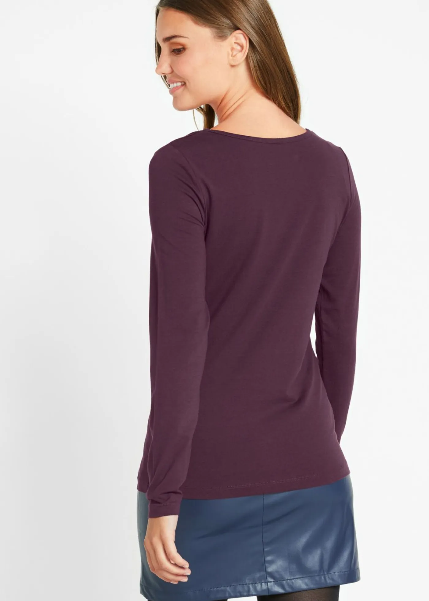 Discount Camiseta ajustada de manga larga Mujer Básicos|Camisetas